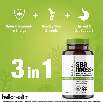 Organic Sea Moss Capsules with Bioperine