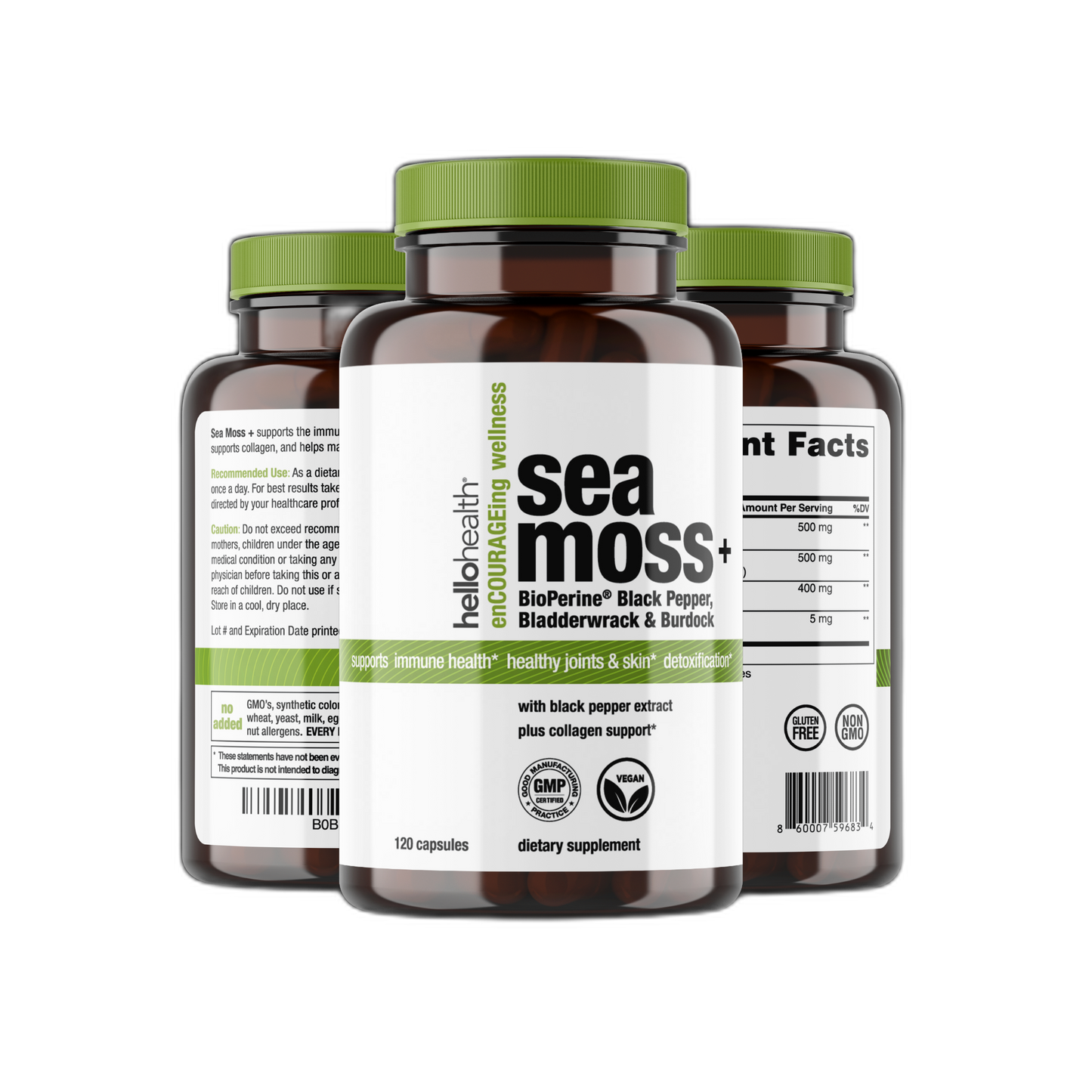 Organic Sea Moss Capsules with Bioperine